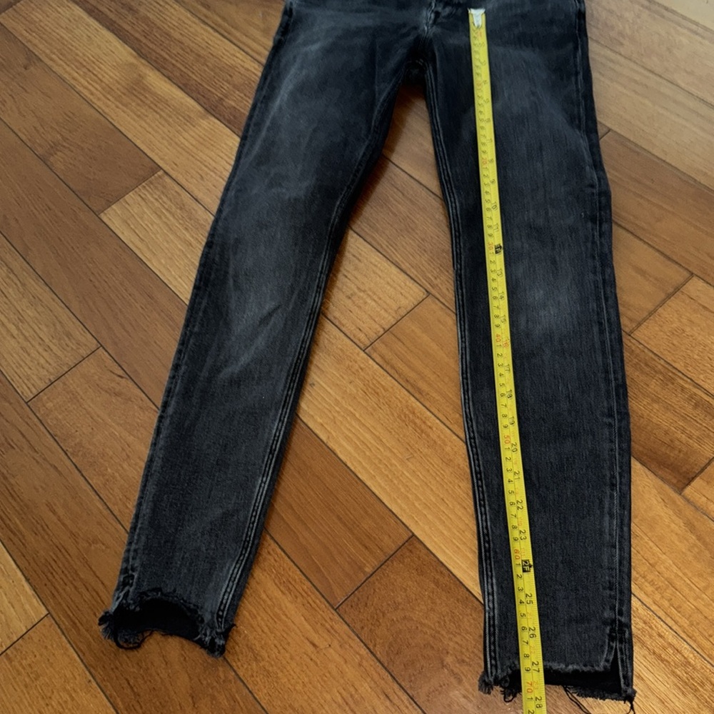 Women's Black Jeans All Saint allsaint grace size 28 skinny raw hem - Picture 6 of 7